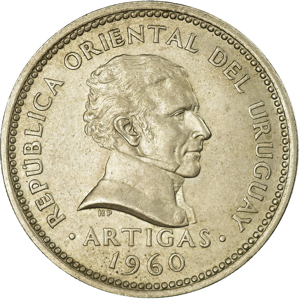Coin, Uruguay, Peso, 1960, EF(40-45), Copper-nickel, KM:42