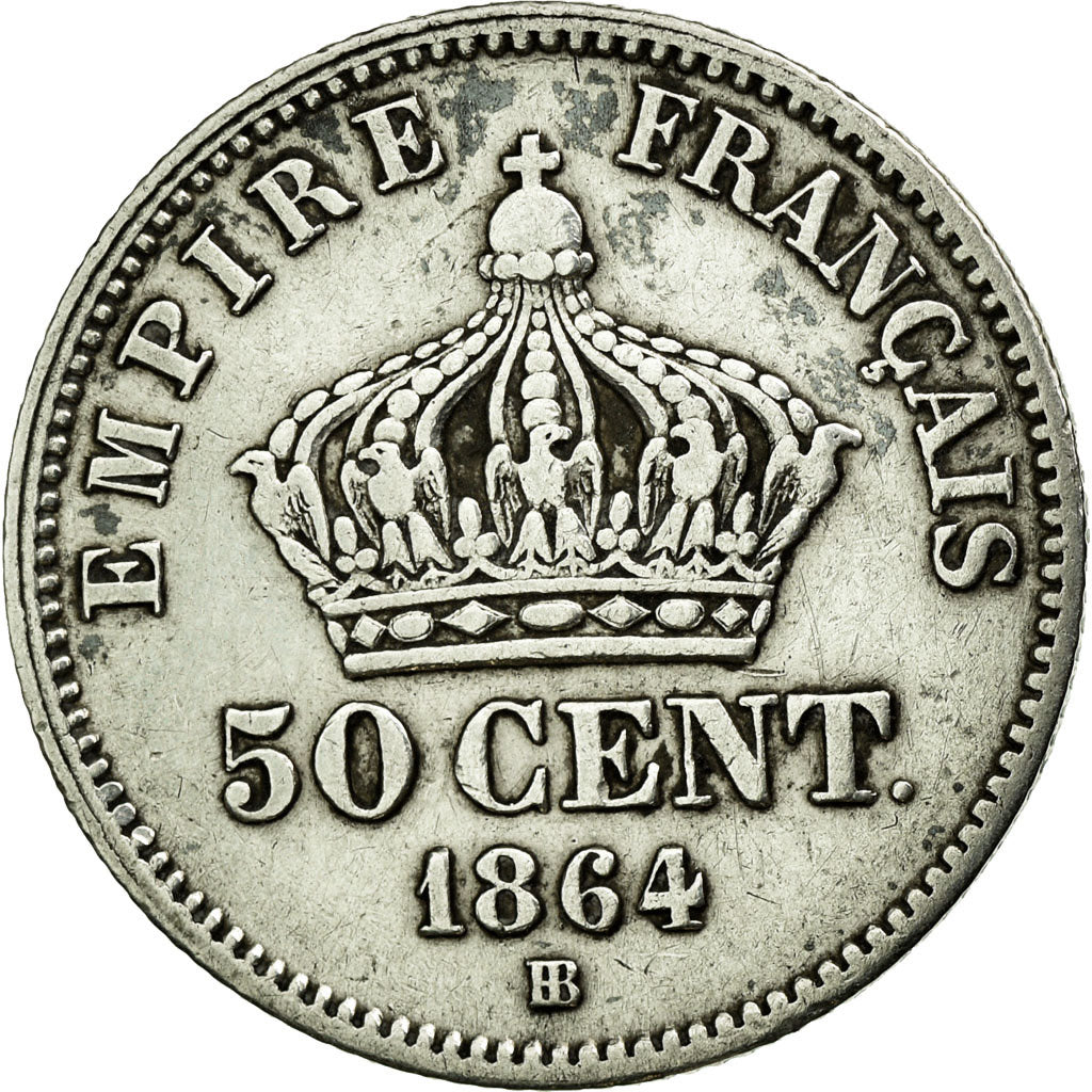 Coin, France, Napoleon III, Napoléon III, 50 Centimes, 1864, Strasbourg