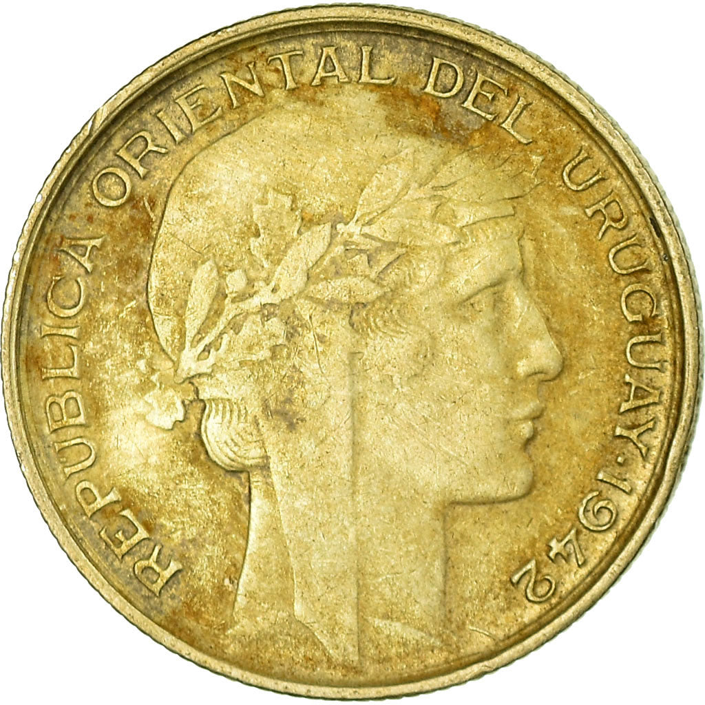 Coin, Uruguay, 20 Centesimos, 1942, Santiago, VF(30-35), Silver, KM:29