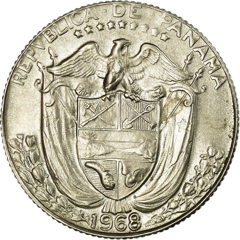 Monnaie, Panama, 1/2 Balboa, 1968, U.S. Mint, SUP, Argent, KM:12a.1