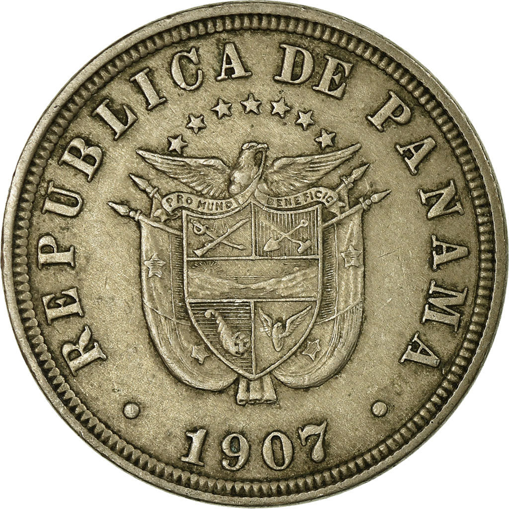 Coin, Panama, 2-1/2 Centesimos, 1907, EF(40-45), Copper-nickel, KM:7.1