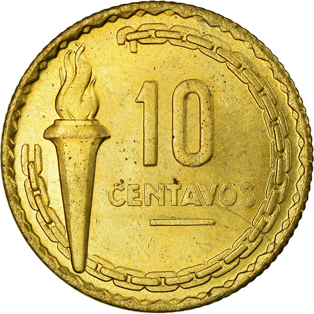 Coin, Peru, 10 Centavos, 1954, Lima, AU(55-58), Brass, KM:233