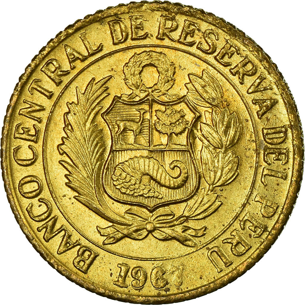 Coin, Peru, 10 Centavos, 1967, Lima, EF(40-45), Brass, KM:245.1