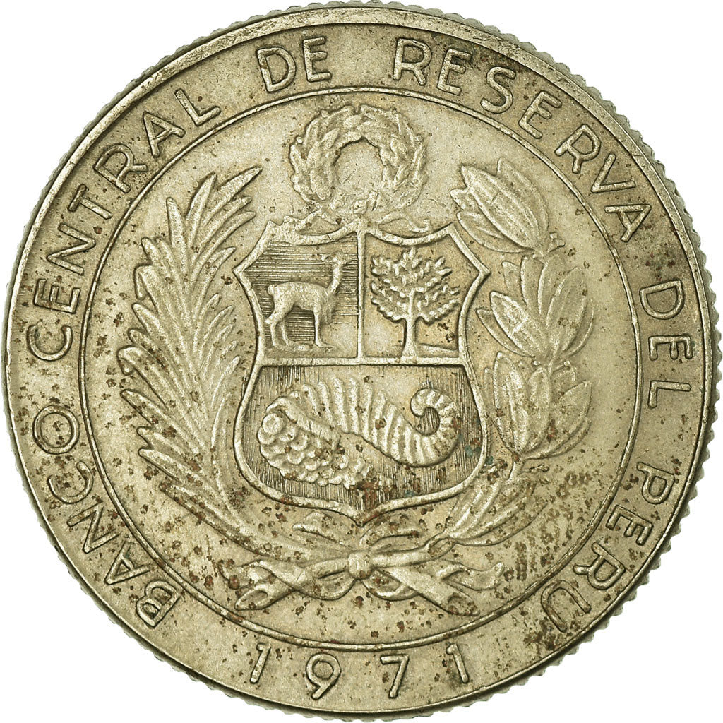 Coin, Peru, 5 Soles, 1971, Lima, EF(40-45), Copper-nickel, KM:254