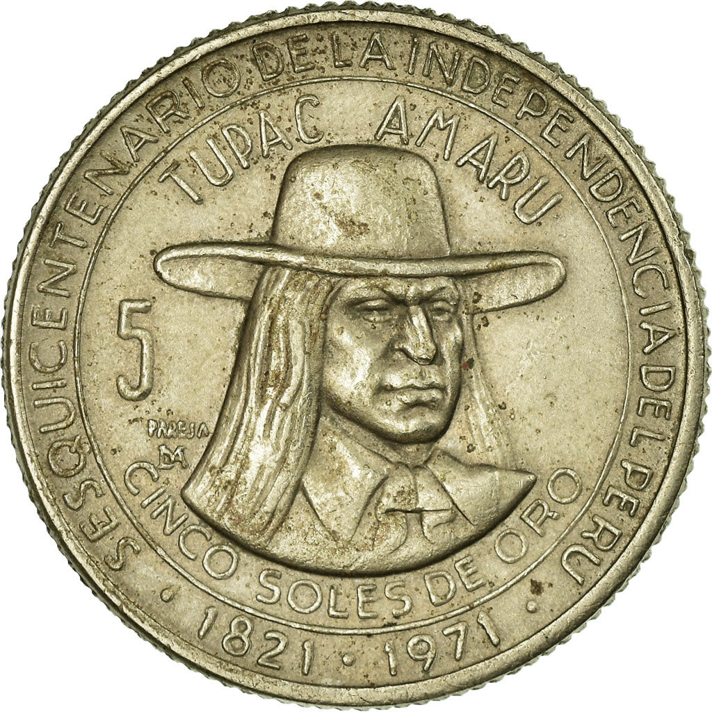 Coin, Peru, 5 Soles, 1971, Lima, EF(40-45), Copper-nickel, KM:254
