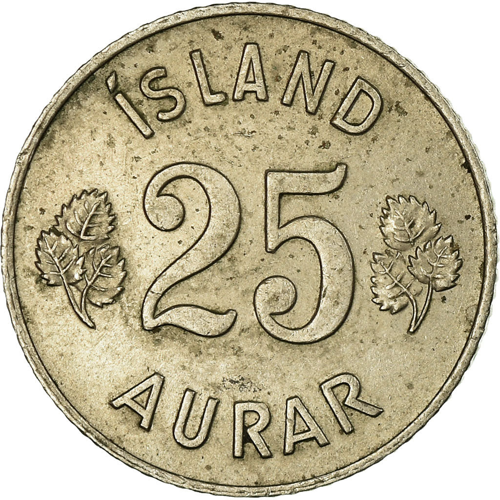 Coin, Iceland, 25 Aurar, 1958, EF(40-45), Copper-nickel, KM:11