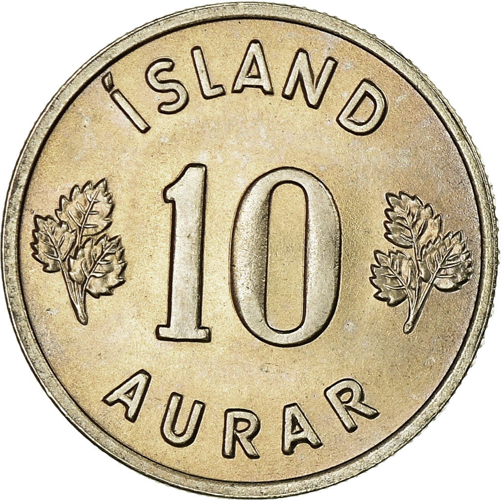 Coin, Iceland, 10 Aurar, 1969, AU(55-58), Copper-nickel, KM:10