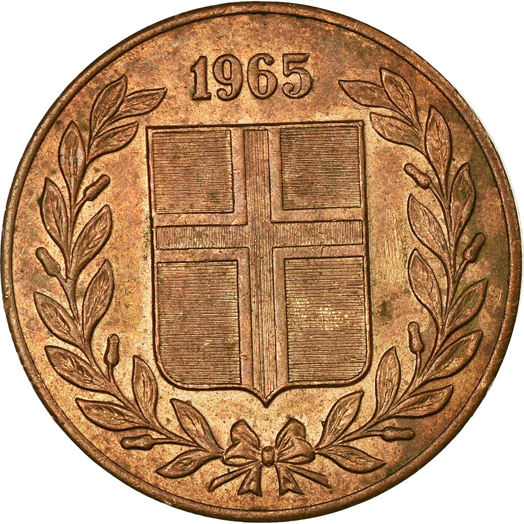 Moneta, Islanda, 5 Aurar, 1965, BB, Bronzo, KM:9