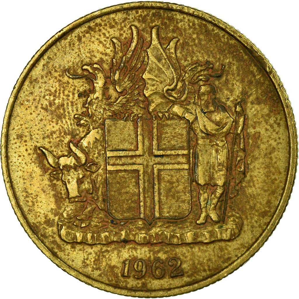 Coin, Iceland, 2 Kronur, 1962, VF(30-35), Nickel-brass, KM:13a.1