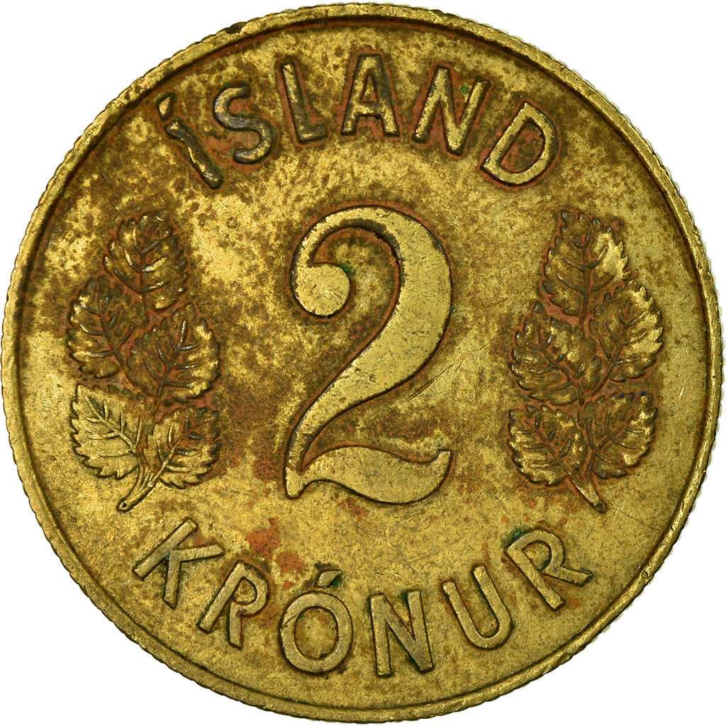 Coin, Iceland, 2 Kronur, 1962, VF(30-35), Nickel-brass, KM:13a.1
