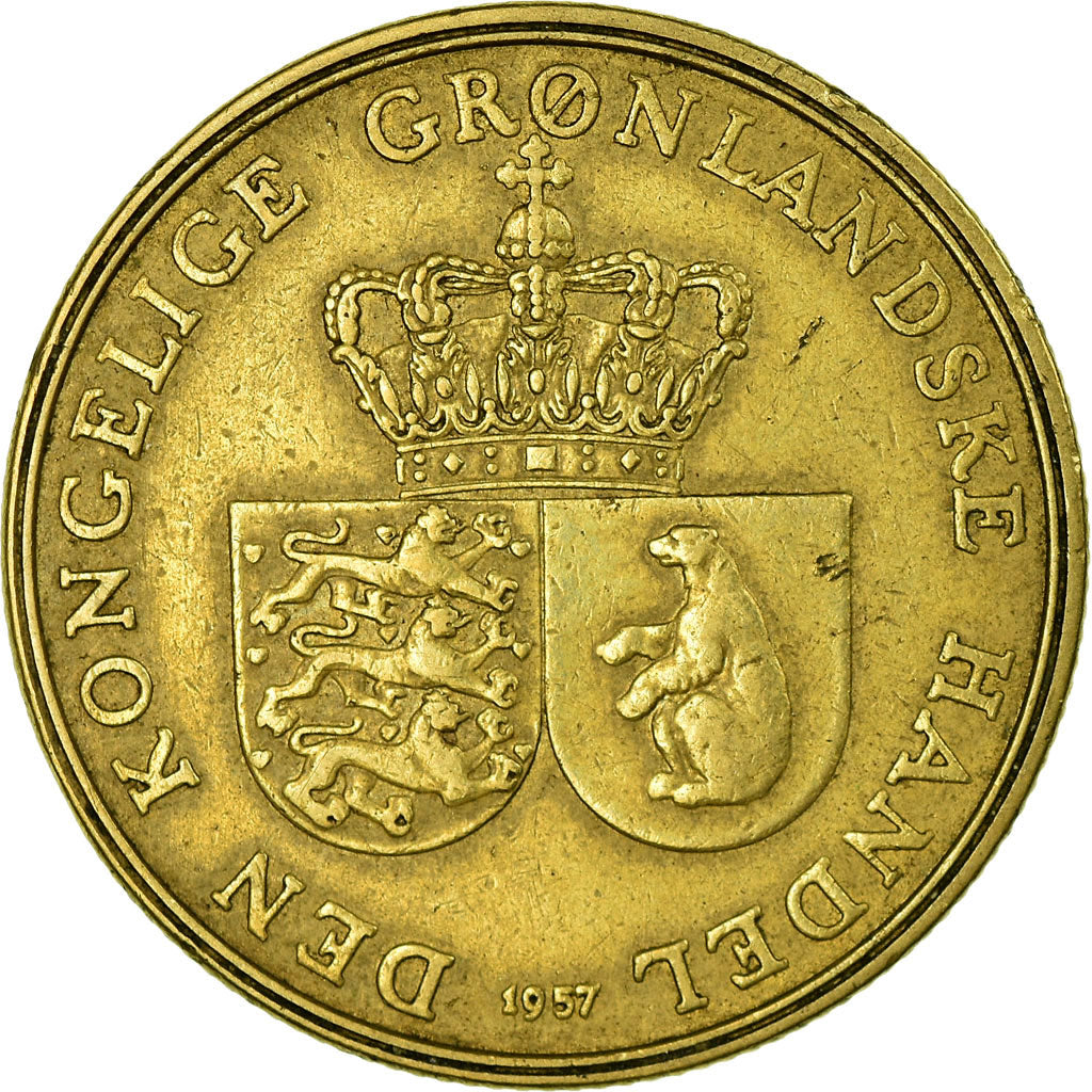 Coin, Greenland, Krone, 1957, EF(40-45), Aluminum-Bronze, KM:10