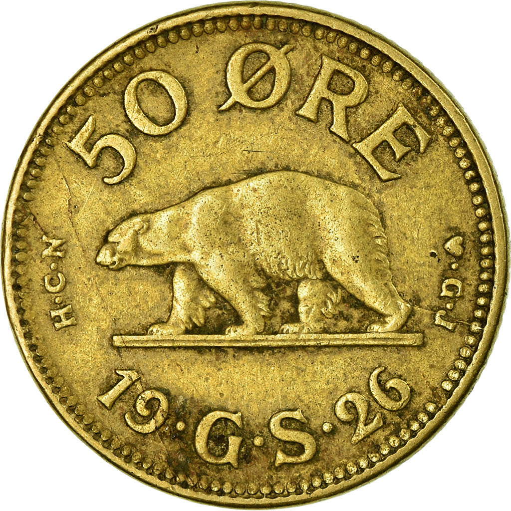Coin, Greenland, 50 Öre, 1926, EF(40-45), Aluminum-Bronze, KM:7