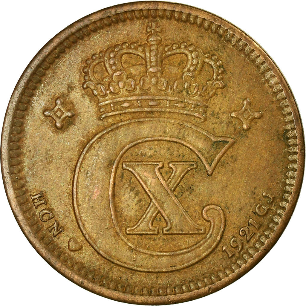 Coin, Denmark, Christian X, 5 Öre, 1921, Copenhagen, EF(40-45), Bronze