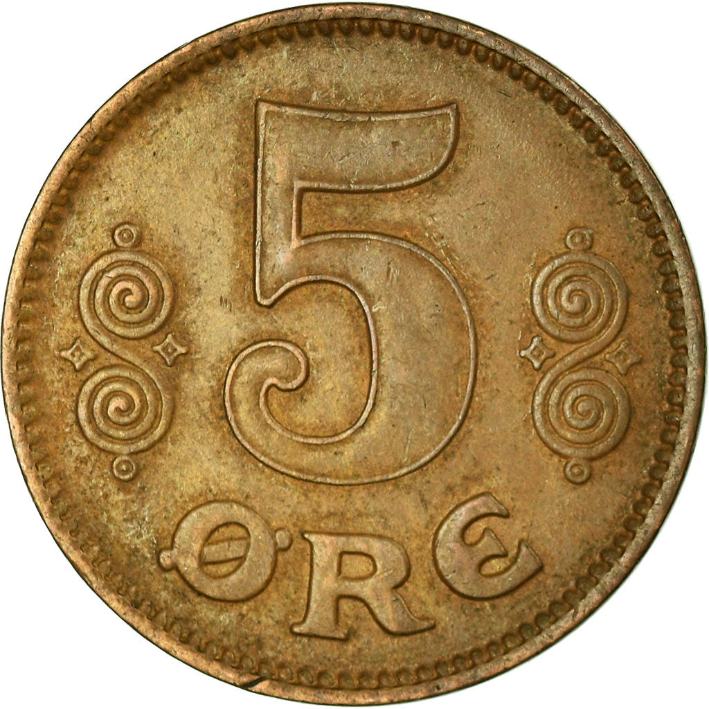 Coin, Denmark, Christian X, 5 Öre, 1921, Copenhagen, EF(40-45), Bronze