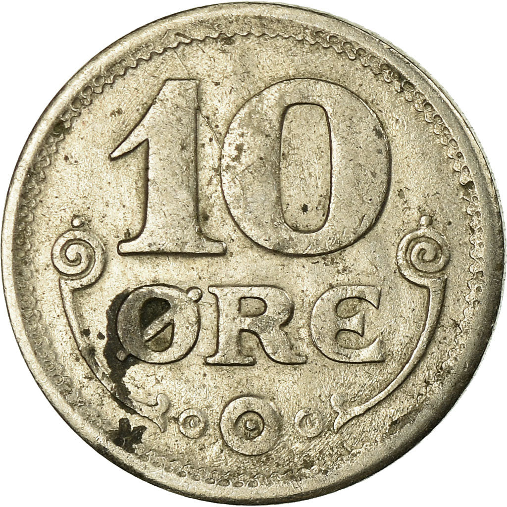 Monnaie, Danemark, Christian X, 10 Öre, 1921, Copenhagen, TTB, Copper-nickel