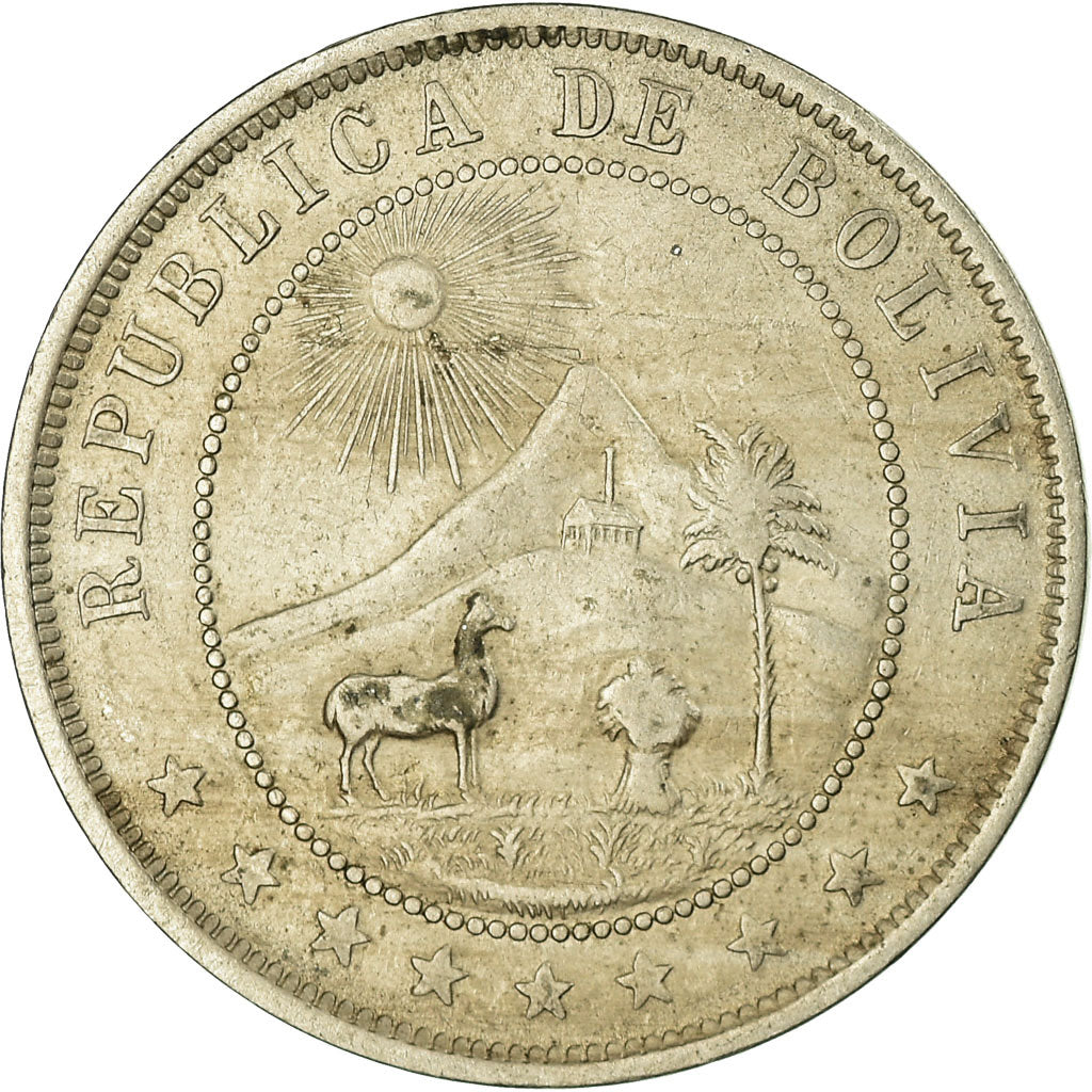 Coin, Bolivia, 10 Centavos, 1918, EF(40-45), Copper-nickel, KM:174.1