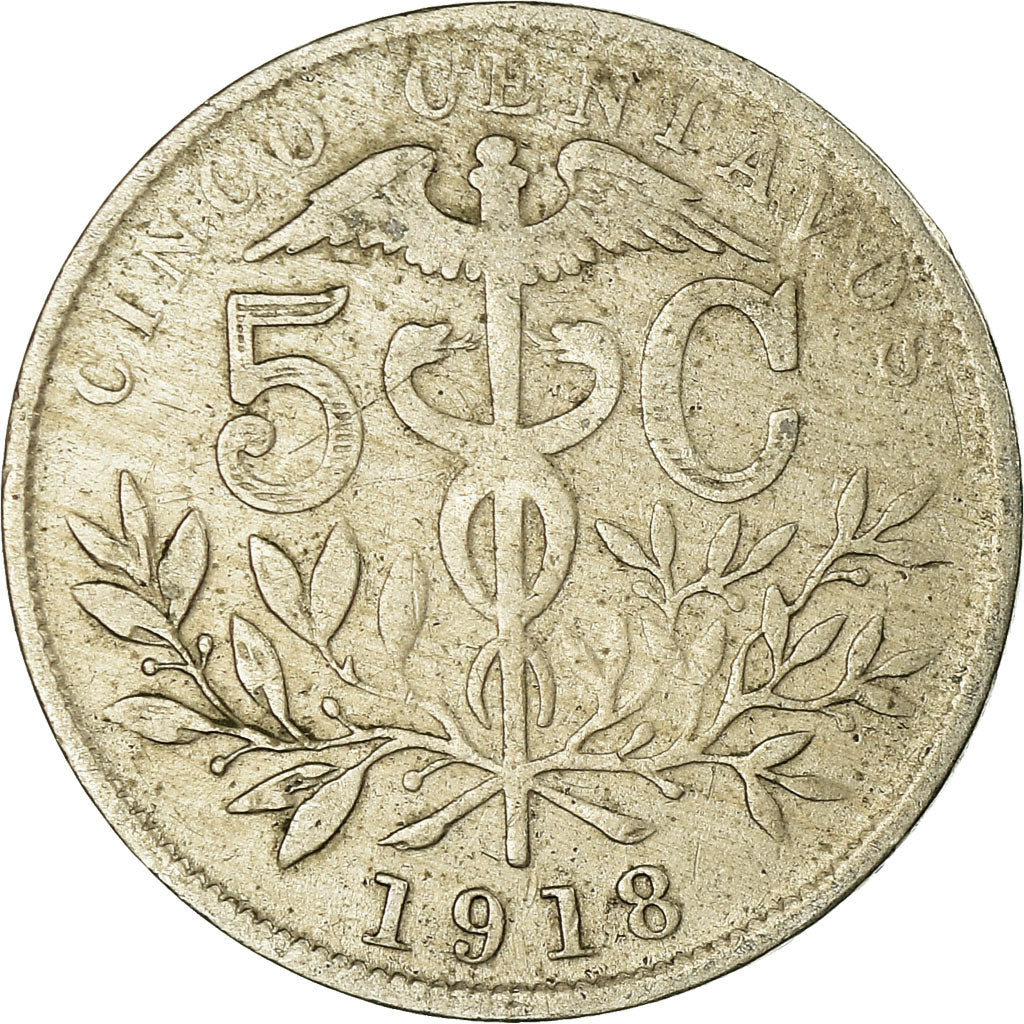 Moneda, Bolivia, 5 Centavos, 1918, MBC, Cobre - níquel, KM:173.1