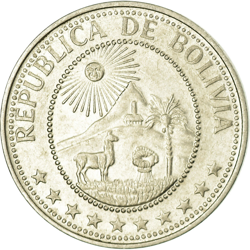 Coin, Bolivia, 20 Centavos, 1967, EF(40-45), Nickel Clad Steel, KM:189
