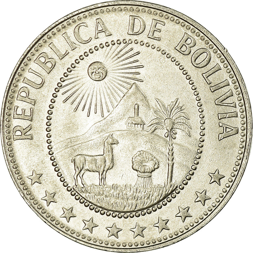 Coin, Bolivia, 50 Centavos, 1967, AU(55-58), Nickel Clad Steel, KM:190