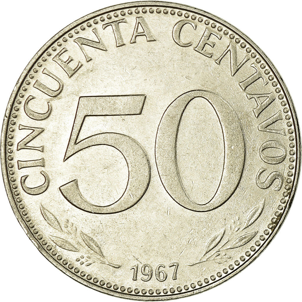 Coin, Bolivia, 50 Centavos, 1967, AU(55-58), Nickel Clad Steel, KM:190