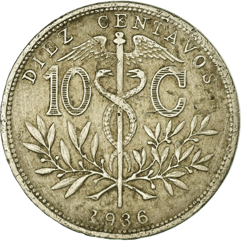 Moneta, Bolivia, 10 Centavos, 1936, MB+, Rame-nichel, KM:179.1