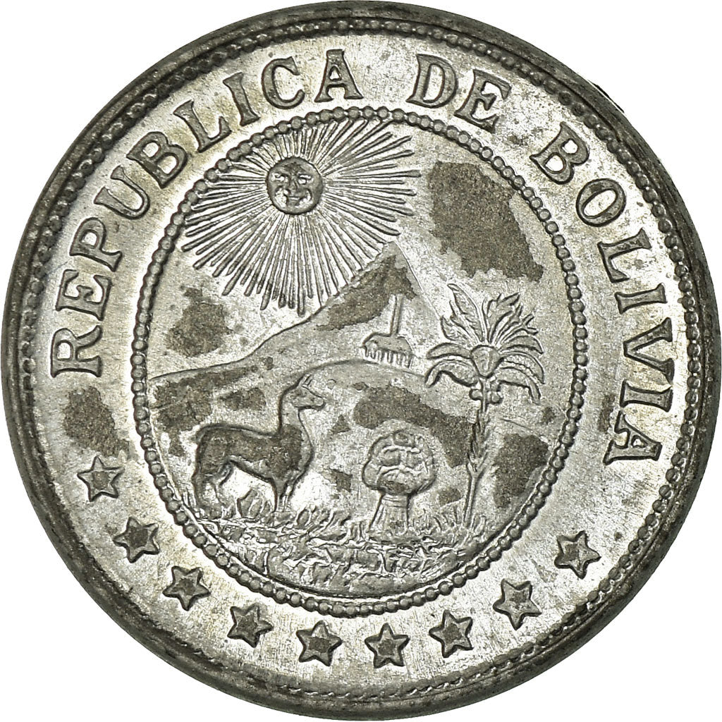Coin, Bolivia, 10 Centavos, 1942, VF(30-35), Zinc, KM:179a