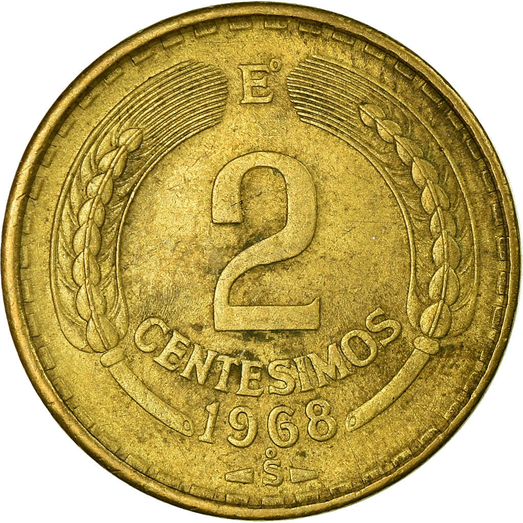 Münze, Chile, 2 Centesimos, 1968, Santiago, SS, Aluminum-Bronze, KM:193