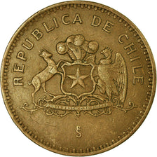 Coin, Chile, 100 Pesos, 1989, Santiago, EF(40-45), Aluminum-Bronze, KM:226.2