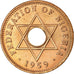 Coin, Nigeria, Elizabeth II, 1/2 Penny, 1959, AU(55-58), Bronze, KM:1