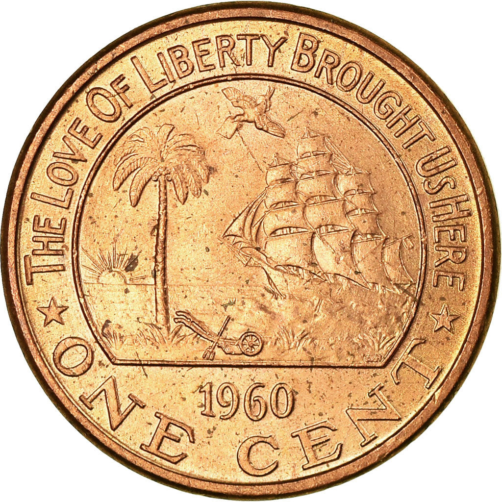 Coin, Liberia, Cent, 1960, AU(55-58), Bronze, KM:13