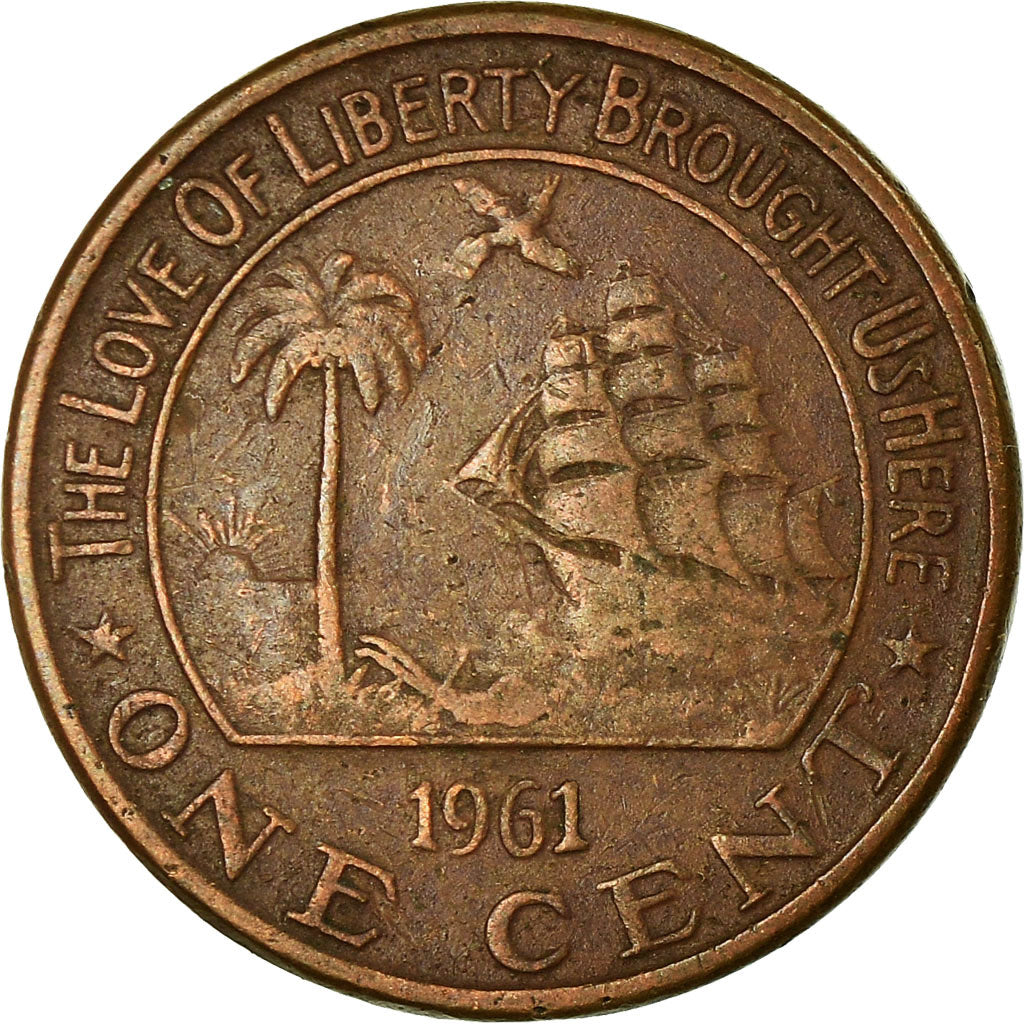 Moneta, Liberia, Cent, 1961, BB, Bronzo, KM:13