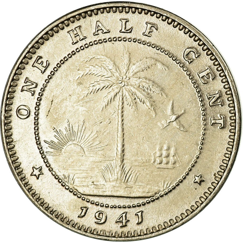 Monnaie, Liberia, 1/2 Cent, 1941, TTB, Copper-nickel, KM:10a