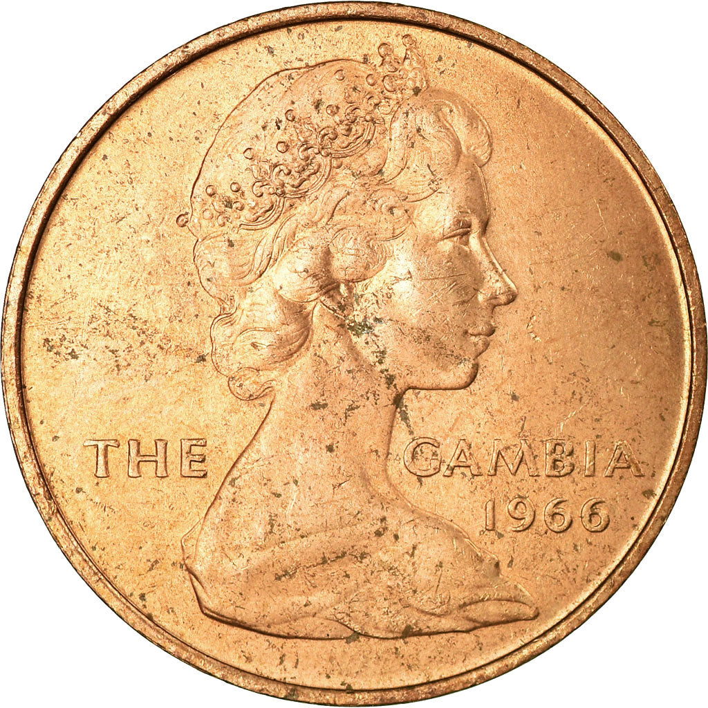 Coin, GAMBIA, THE, Penny, 1966, EF(40-45), Bronze, KM:1