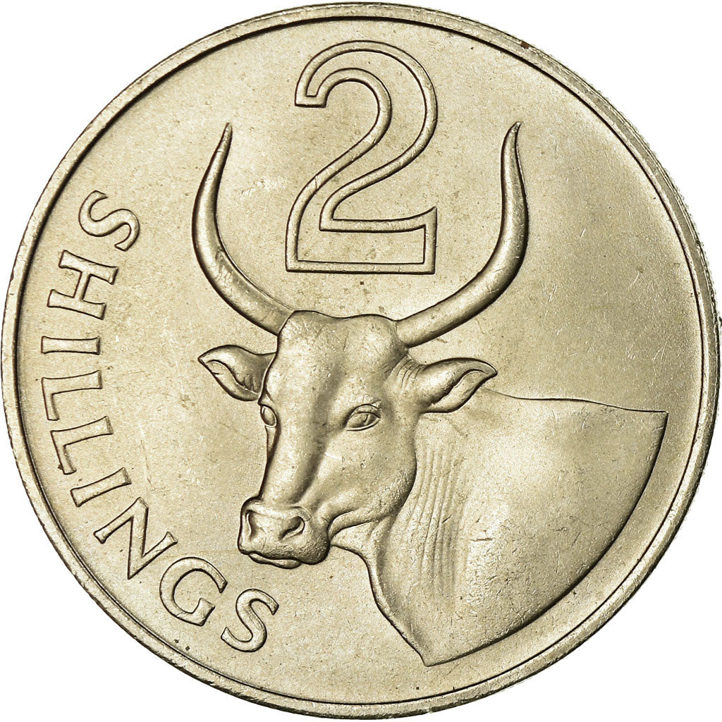 Coin, GAMBIA, THE, 2 Shillings, 1966, AU(55-58), Copper-nickel, KM:5