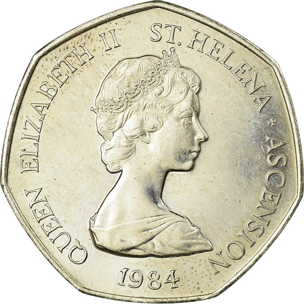 Coin, SAINT HELENA & ASCENSION, Elizabeth II, 50 Pence, 1984, British Royal