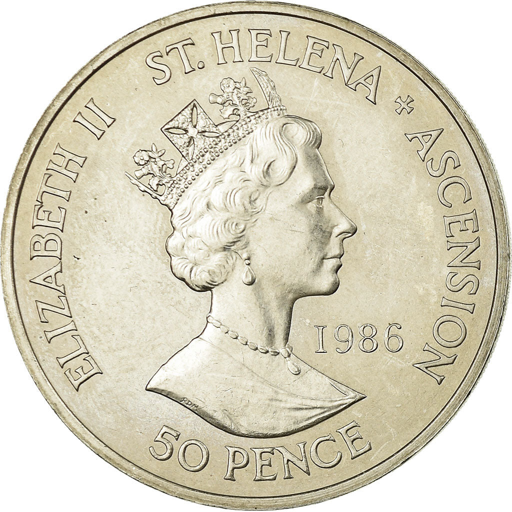 Coin, SAINT HELENA & ASCENSION, Elizabeth II, 50 Pence, 1986, British Royal