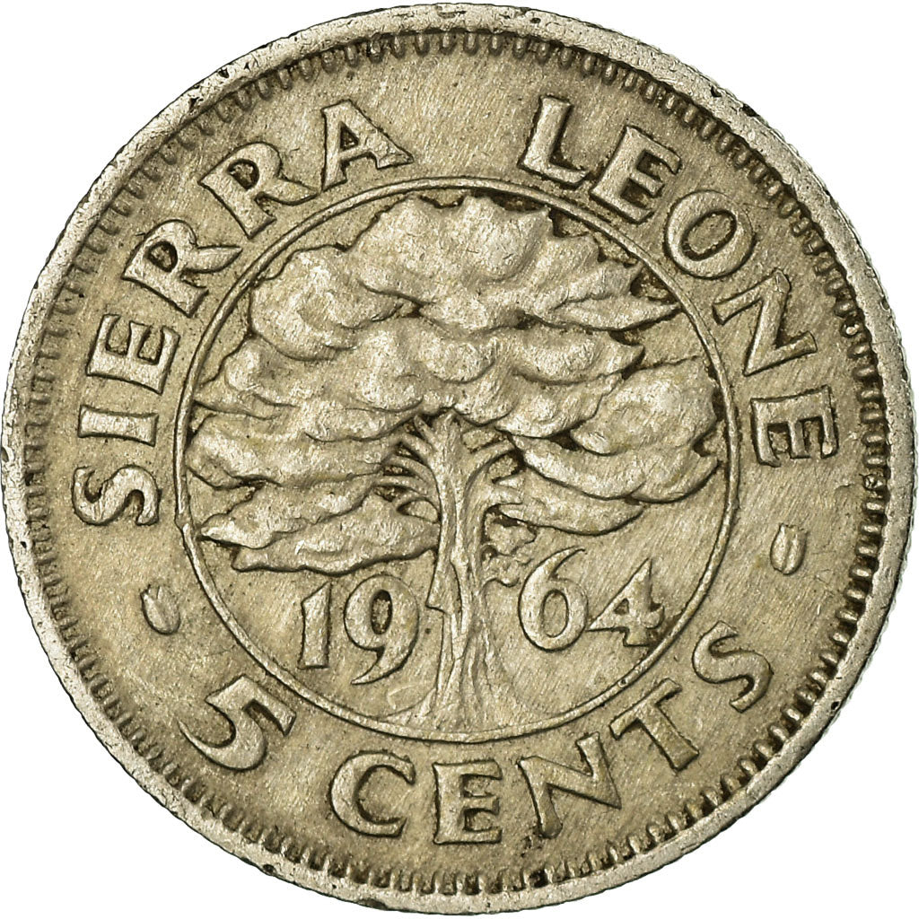 Moneta, Sierra Leone, 5 Cents, 1964, British Royal Mint, BB, Rame-nichel, KM:18