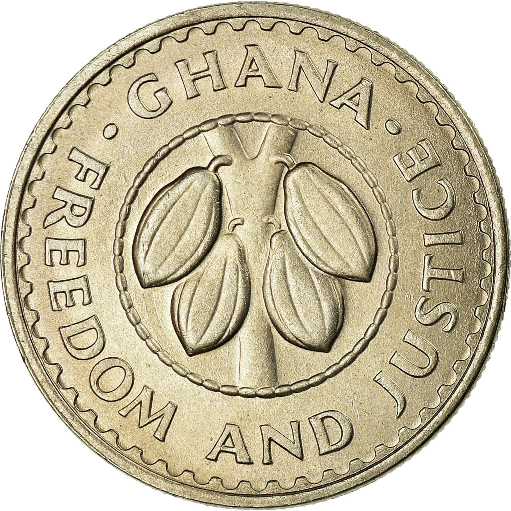 Moneda, Ghana, 5 Pesewas, 1967, EBC, Cobre - níquel, KM:15