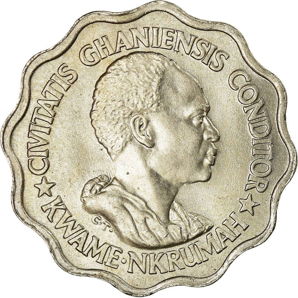Coin, Ghana, 5 Pesewas, 1965, AU(55-58), Copper-nickel, KM:8