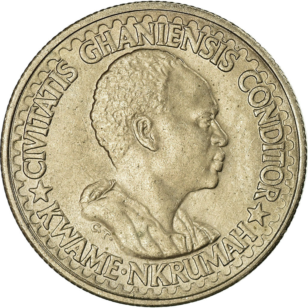 Coin, Ghana, 10 Pesewas, 1965, AU(55-58), Copper-nickel, KM:9