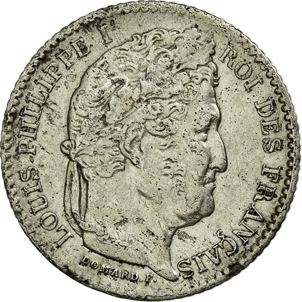 Coin, France, Louis-Philippe, 25 Centimes, 1845, Strasbourg, EF(40-45), Silver