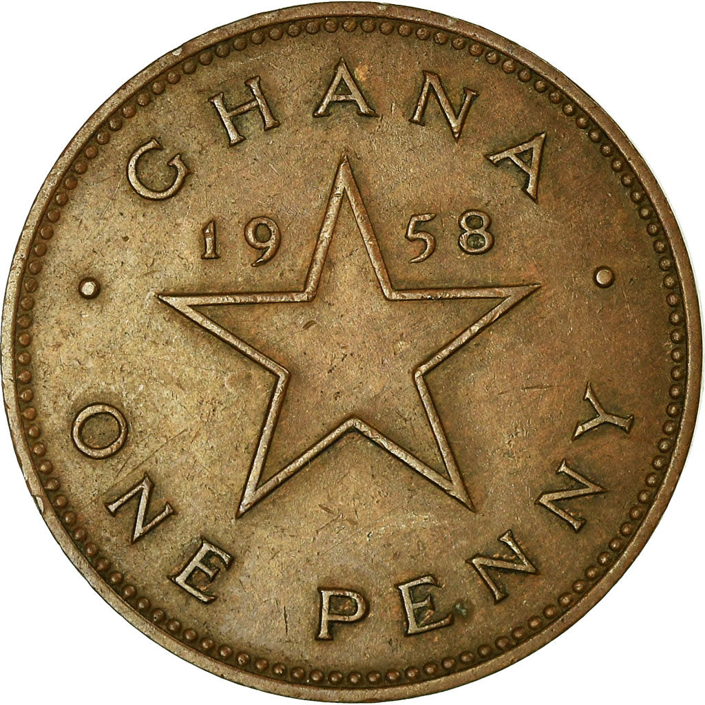 Coin, Ghana, Penny, 1958, EF(40-45), Bronze, KM:2