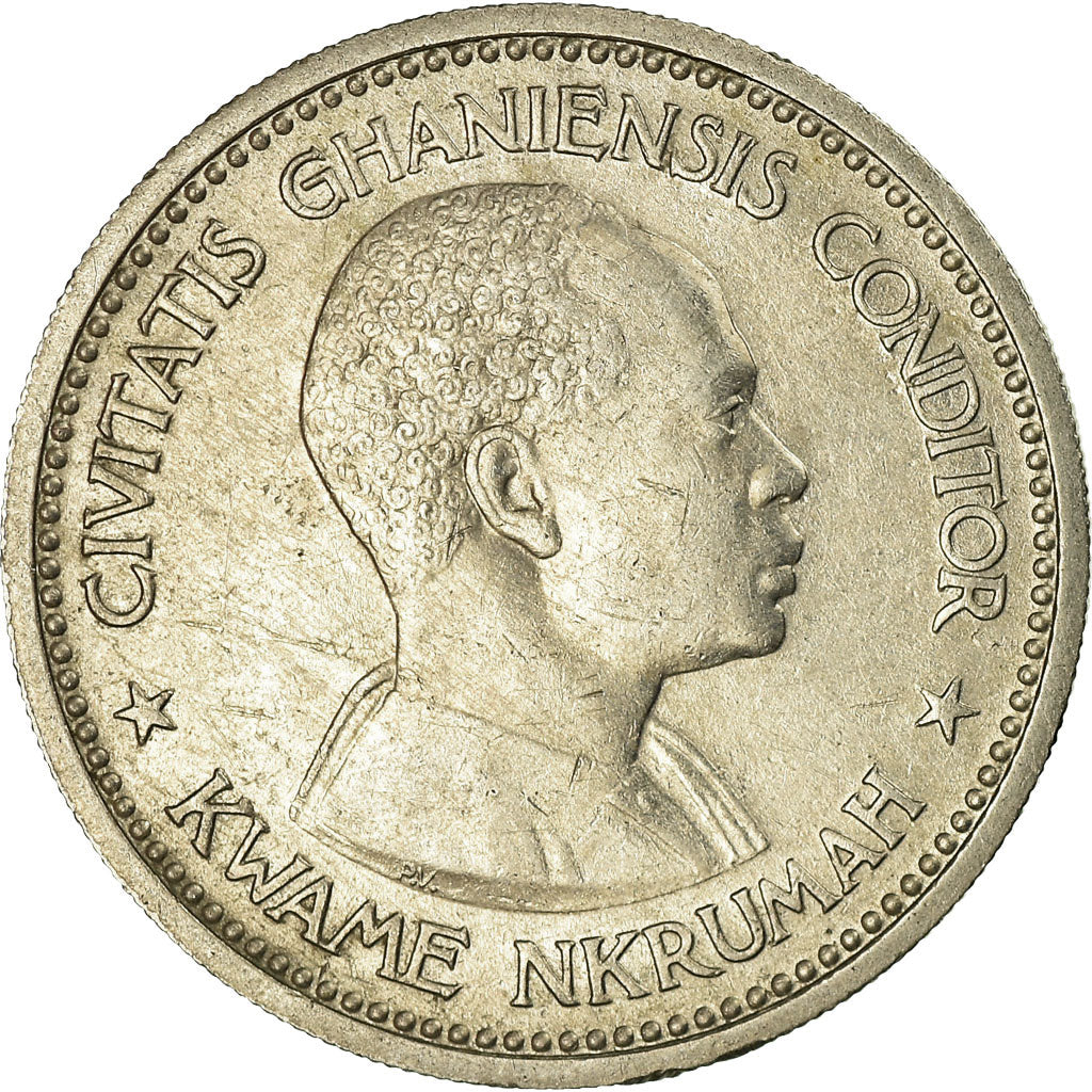 Coin, Ghana, 2 Shilling, 1958, EF(40-45), Copper-nickel, KM:6