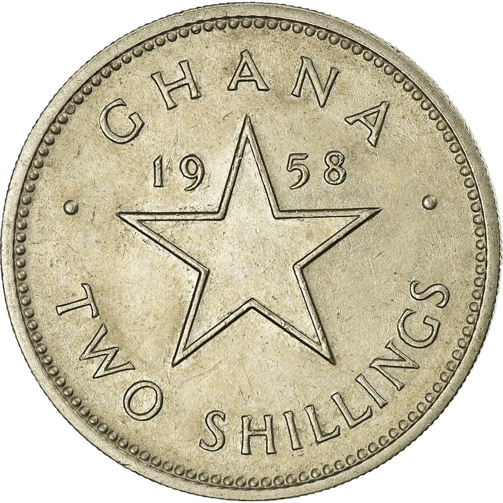 Coin, Ghana, 2 Shilling, 1958, EF(40-45), Copper-nickel, KM:6