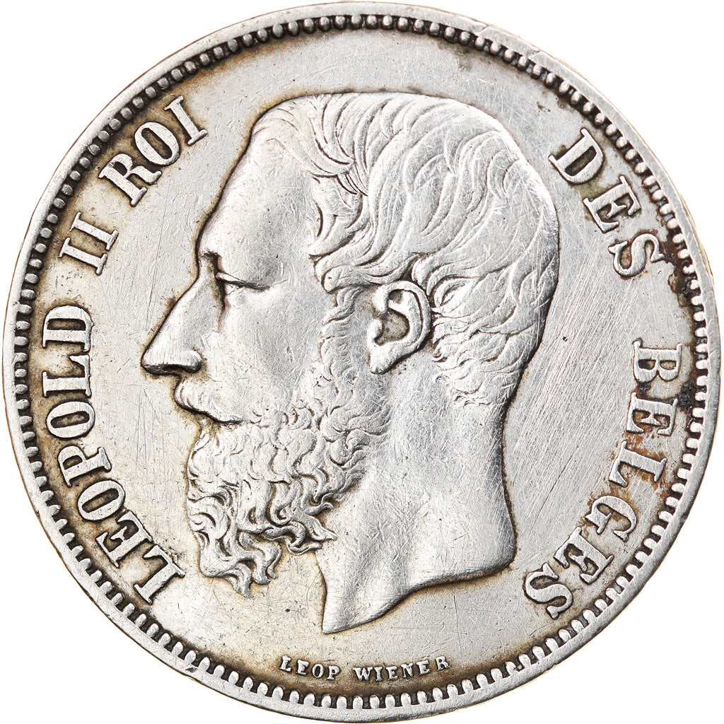 Coin, Belgium, Leopold II, 5 Francs, 5 Frank, 1866, EF(40-45), Silver, KM:24