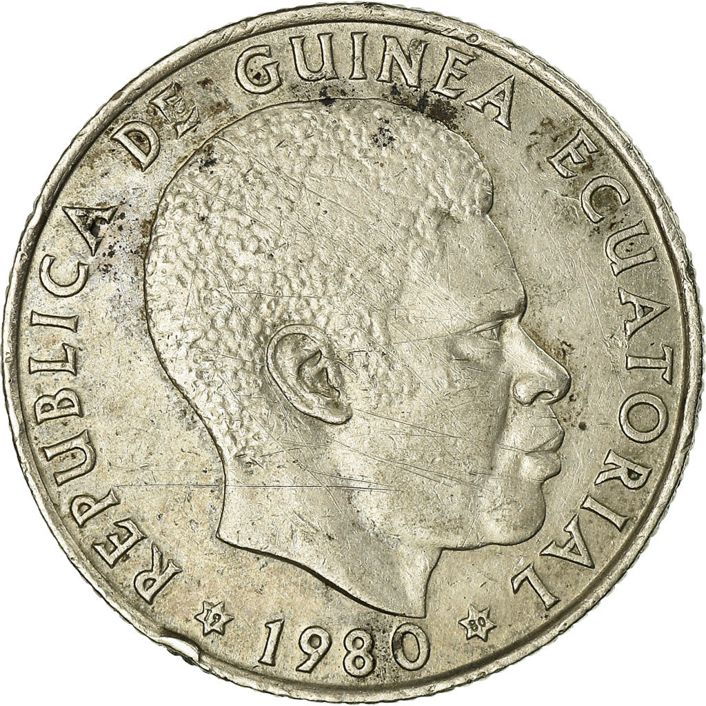 Coin, Equatorial Guinea, 25 Bipkwele, 1980, EF(40-45), Copper-nickel, KM:52
