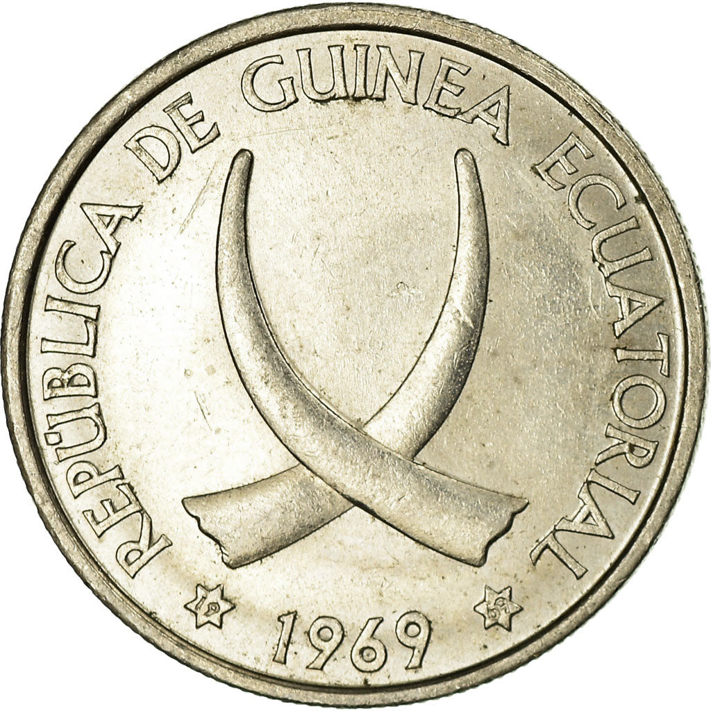Coin, Equatorial Guinea, 5 Pesetas, 1969, EF(40-45), Copper-nickel, KM:2