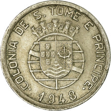 Coin, SAINT THOMAS & PRINCE ISLAND, 50 Centavos, 1948, EF(40-45), Nickel-Bronze