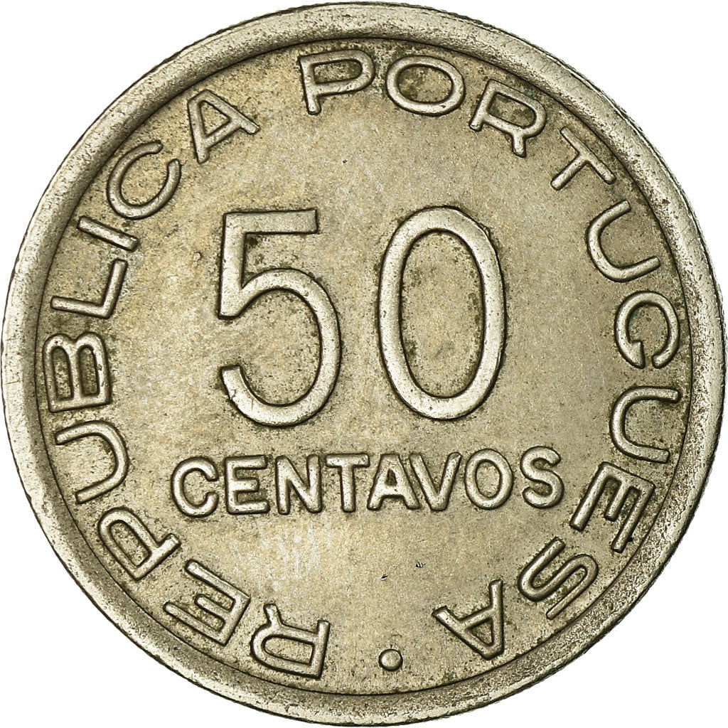 Coin, SAINT THOMAS & PRINCE ISLAND, 50 Centavos, 1948, EF(40-45), Nickel-Bronze