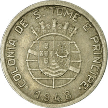 Coin, SAINT THOMAS & PRINCE ISLAND, Escudo, 1948, EF(40-45), Nickel-Bronze, KM:9